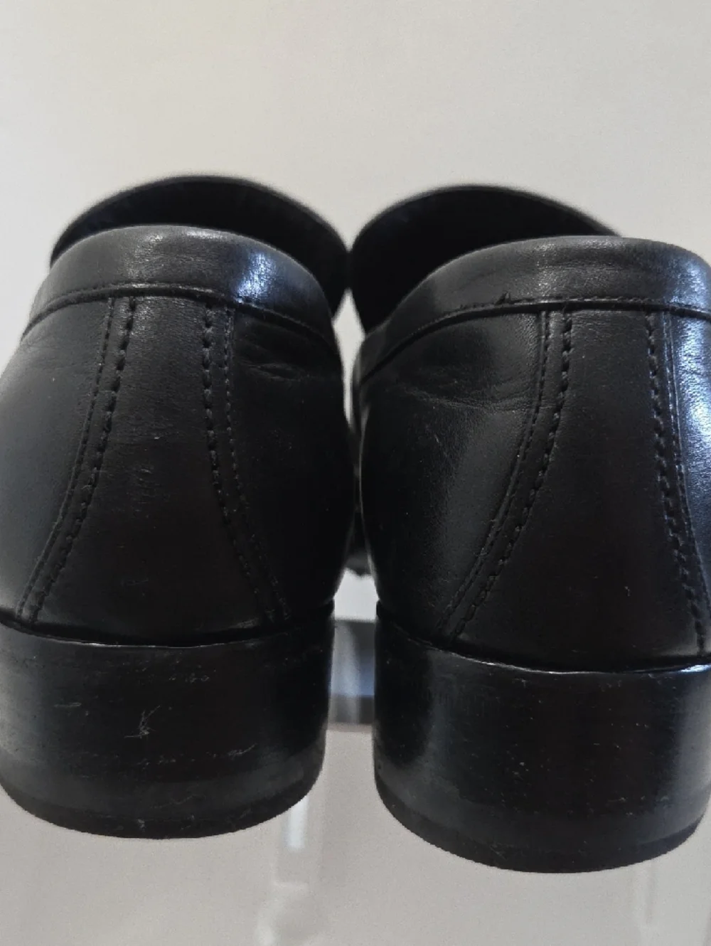 Gucci Black Leather Loafers with Silver Logo Hardware